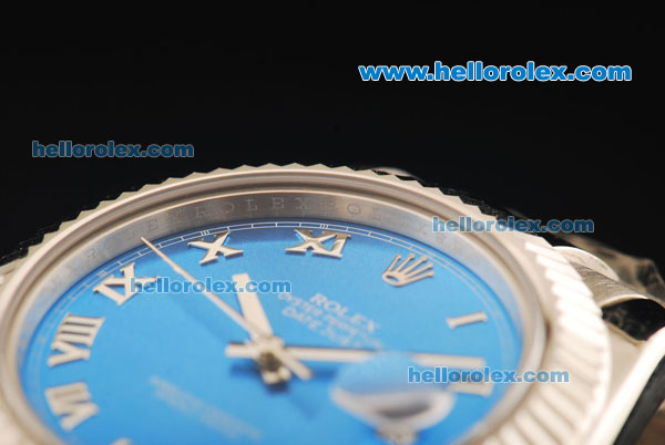 Rolex Datejust II Swiss ETA 2836 Automatic Movement Full Steel with Blue Dial and Roman Numerals - Click Image to Close